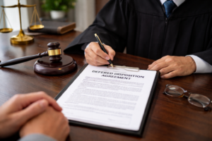 Judge reviewing deferred disposition option for Austin speeding ticket dismissal