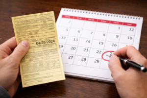 Driver checking court appearance date for El Paso speeding ticket dismissal